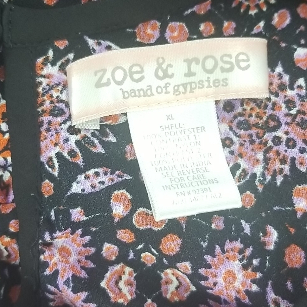 Zoe & Rose Band of Gypsies Girls Romper Size XL Bohemian Boho Multicolor Purple - Picture 5 of 7
